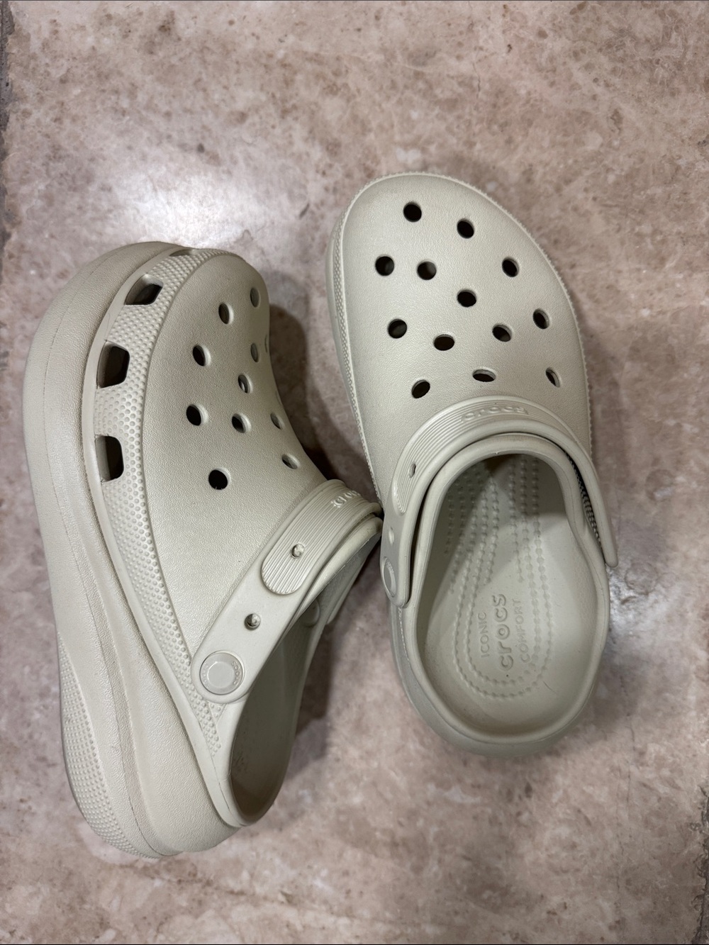 CROCS Platform Clog in Light Tan